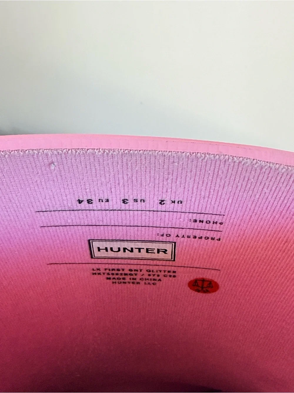 Hunter Pink Glitter Kids Waterproof Rain Boots